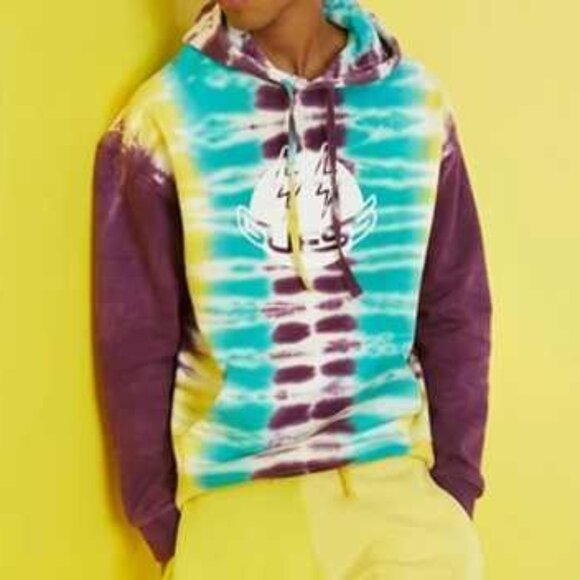 Guess & J.Balvin Other - Guess & J.Balvin Collaboration For " Colores" Album Tie-Dye Hoodie Unisex